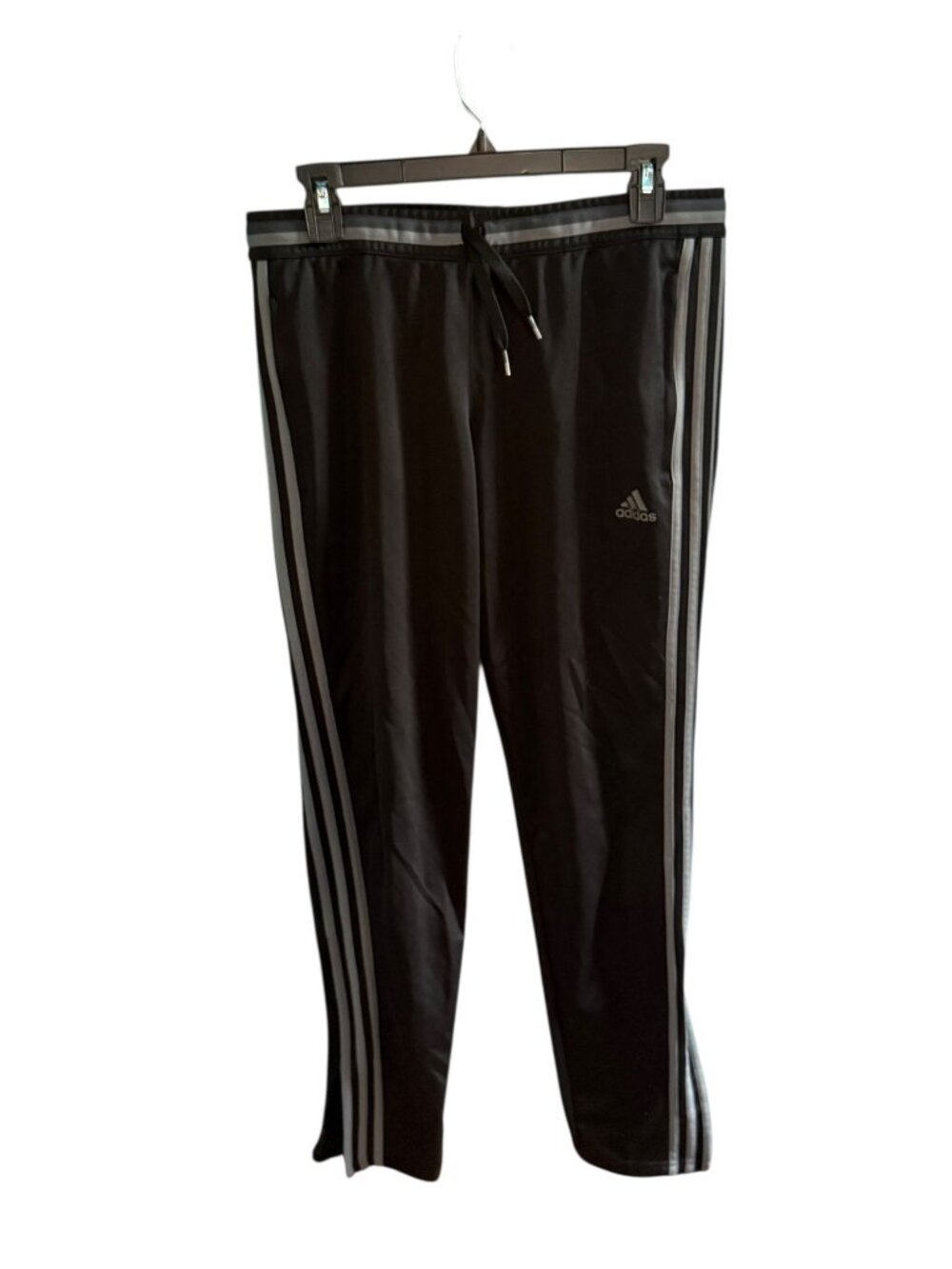 Adidas Track Pants – Black w/ Stripes, Size M (40–42)